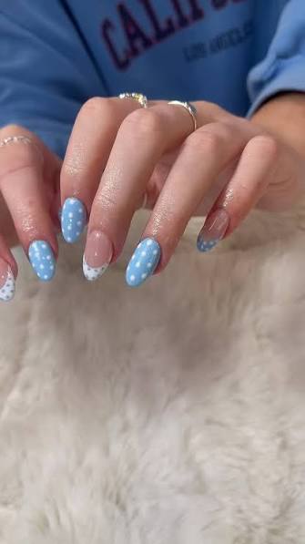 Sky Blue Glossy Medium Oval Sky Blue Glossy Medium Oval — blue nail inspo