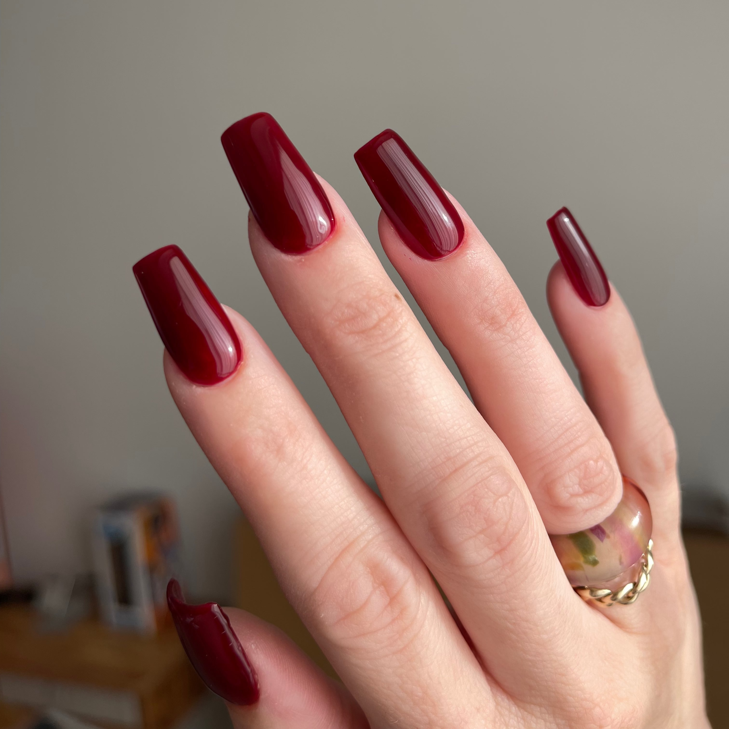 Deep Burgundy Coffin Deep Burgundy Coffin — Winter Gel Nail Colors