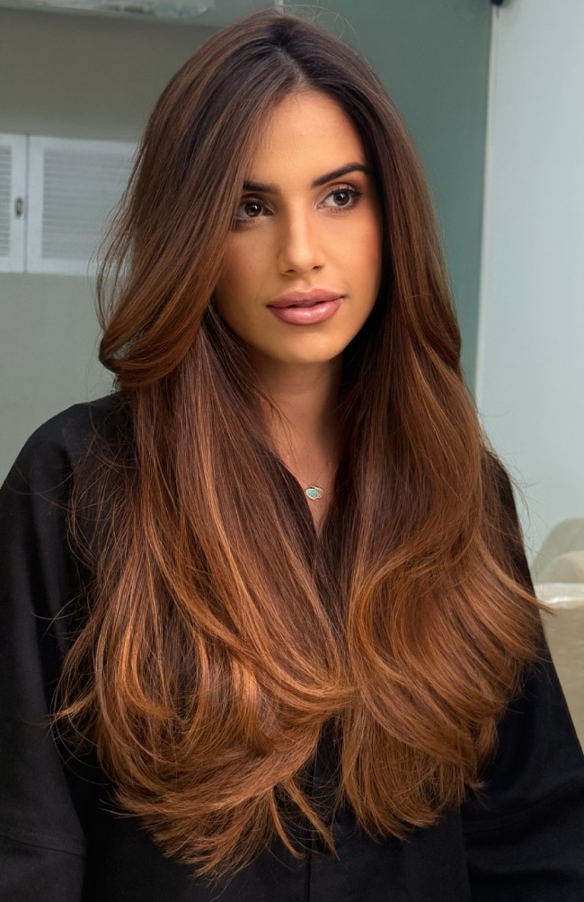 Chestnut With Bronzed Balayage Upgrade — Chestnut Brown Hair