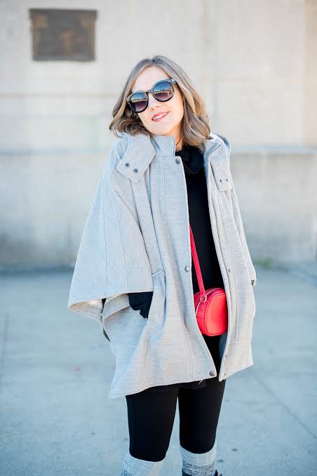 Caped Silhouette with Fitted Leggings Caped Silhouette with Fitted Leggings — Chicago Winter Outfits