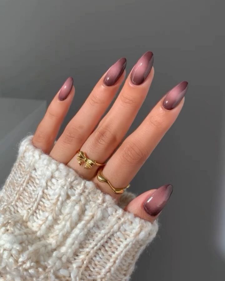 Plum to Pink Shimmer Gradient Stilettos Plum to Pink Shimmer Gradient Stilettos — trendy simple nail designs