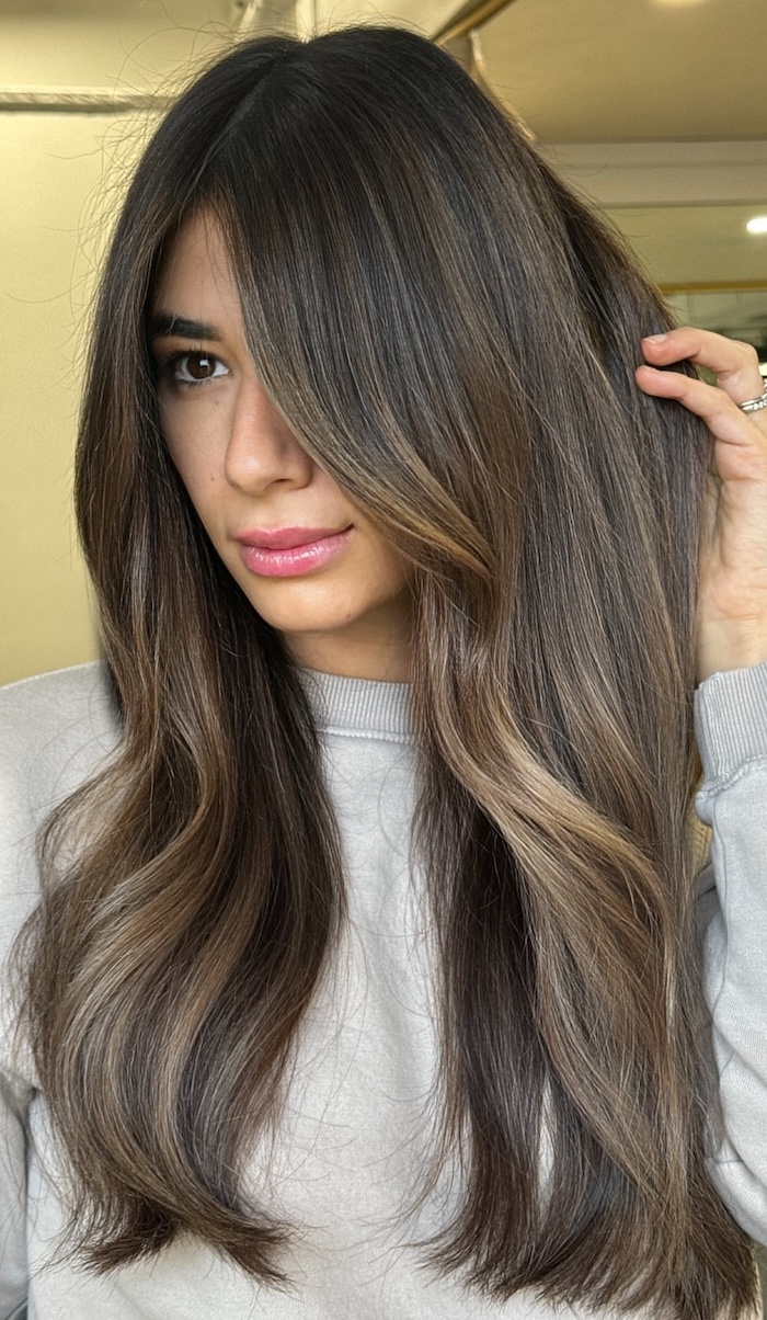 Neutral Mushroom Brown With Beige Highlights — Mushroom Brown Hair