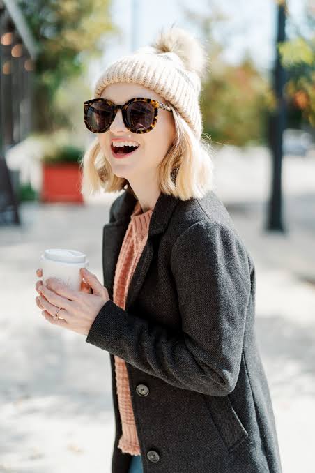 Cozy Chic: Wool Coat Over Knit Sweater with Beanie Cozy Chic: Wool Coat Over Knit Sweater with Beanie — Winter Layering Outfits