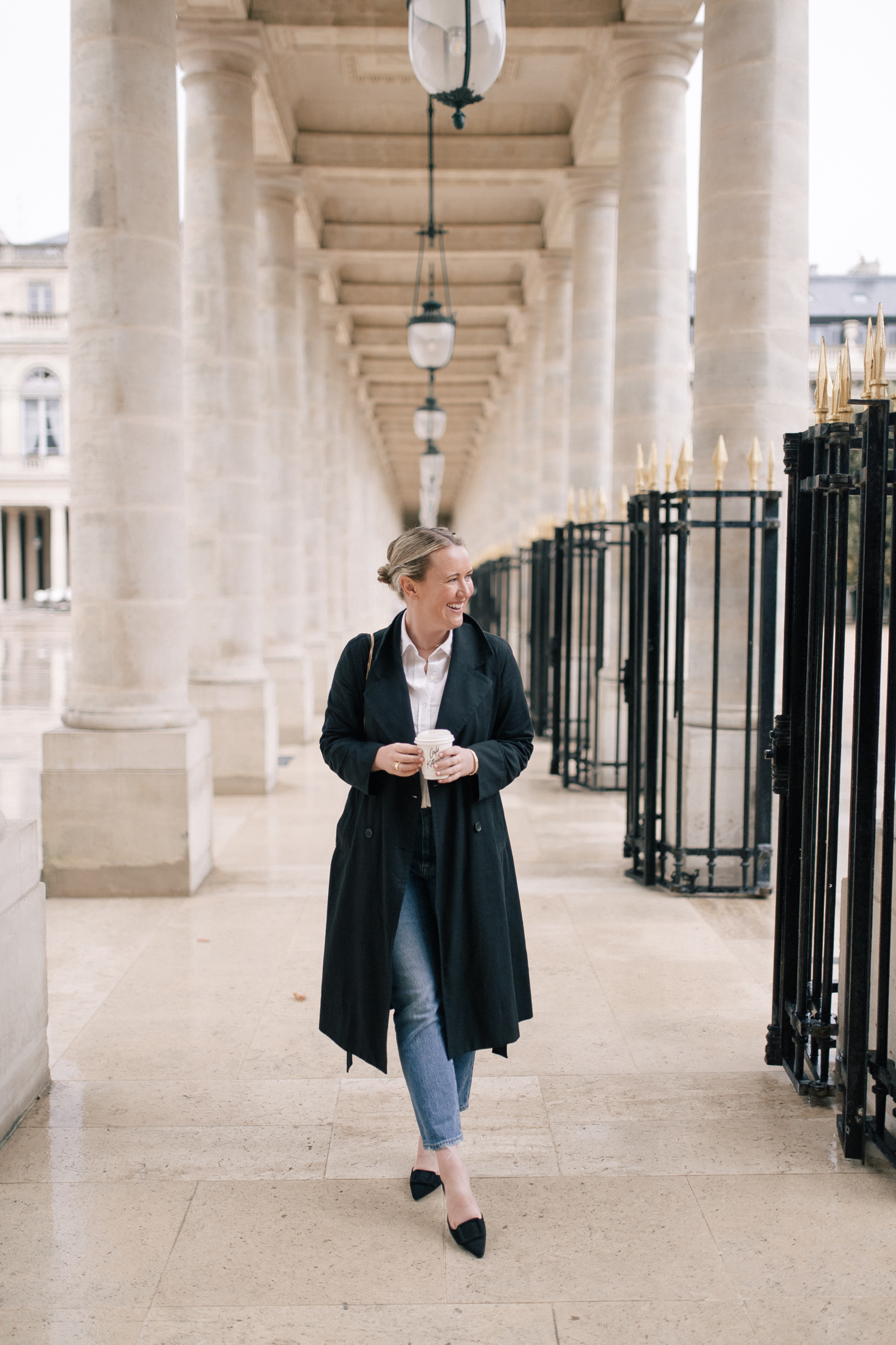 Effortless Daytime: Black Trench Coat and Denim — Black Coat Outfits