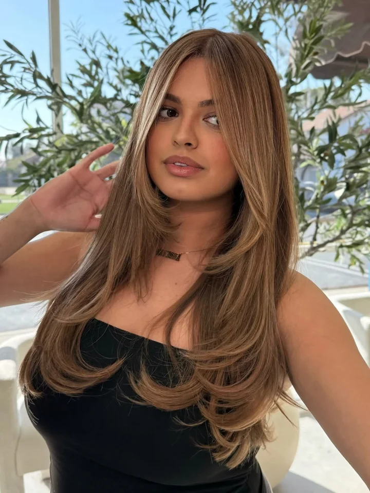 Voluminous Blowout With Curtain Bangs — Long Winter Haircuts