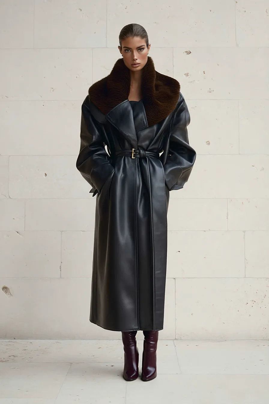 Statement Trench Coat with Dramatic Faux Fur Collar Statement Trench Coat with Dramatic Faux Fur Collar — Classy Winter Outfits
