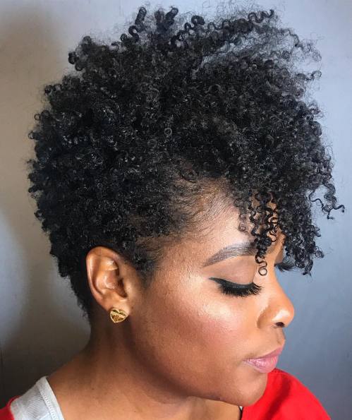Textured Curly Pixie With Side Bangs Textured Curly Pixie With Side Bangs — Winter Haircuts for Black Women