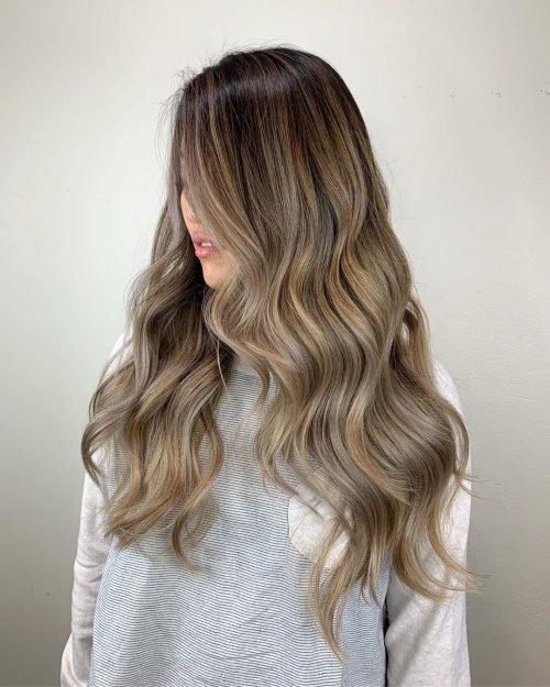 Melted Ash Brown and Ash Blonde Balayage — Ash Brown Hair