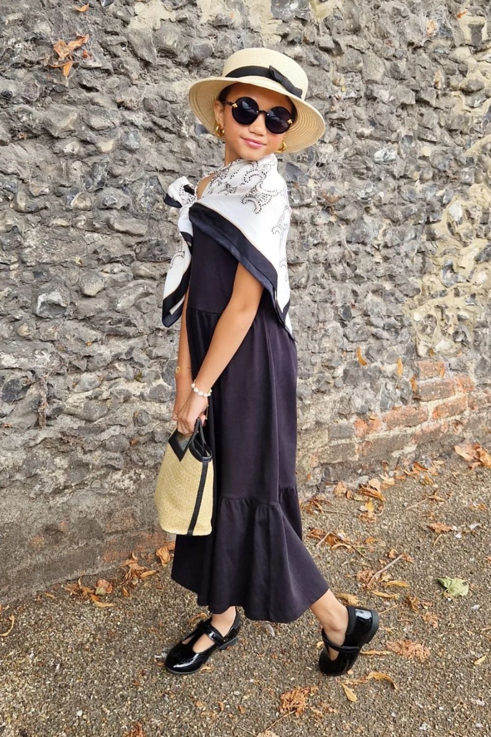 Summer Chic: Silk Scarf and Tiered Dress Summer Chic: Silk Scarf and Tiered Dress — Scarf Outfits