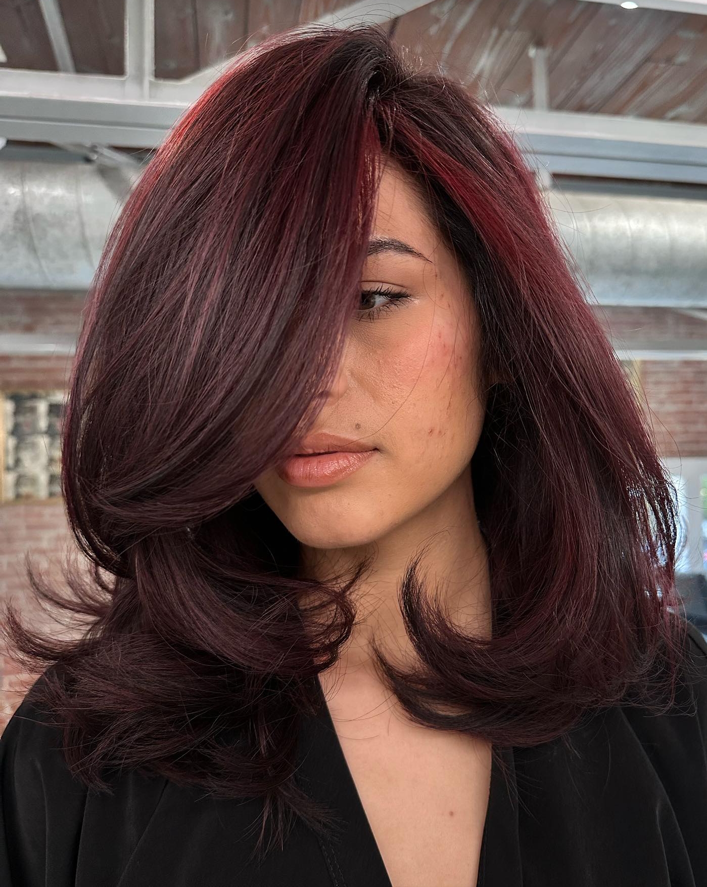 Dark Brown With Deep Red Undertones Dark Brown With Deep Red Undertones — Winter Hair Colors for Brown Eyes