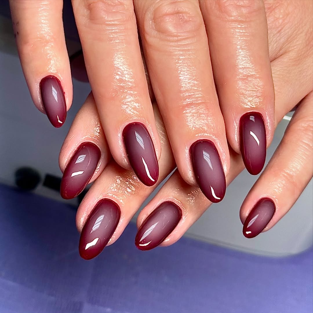 Ombre Effect Visual Idea Ombre Effect Visual Idea — Winter Oval Nails