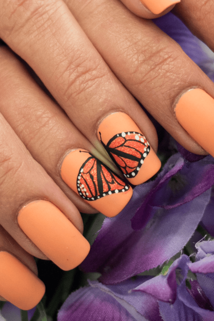 Realistic Monarch Butterfly Art Realistic Monarch Butterfly Art — cute nail designs