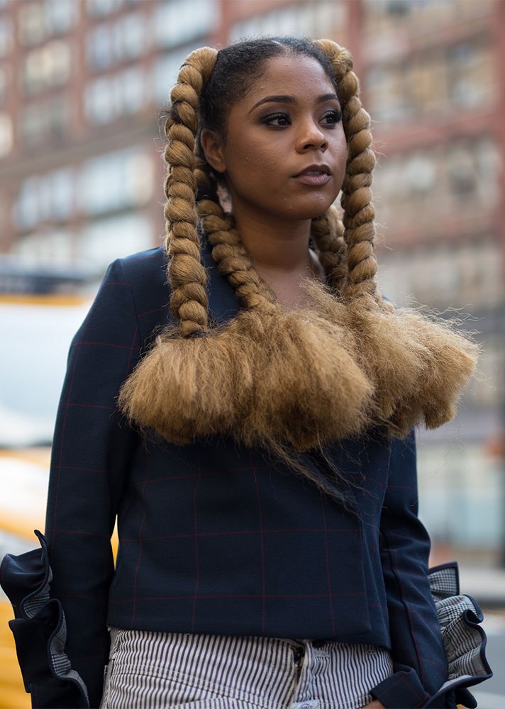 Mid-Back Braided Pigtails Mid-Back Braided Pigtails — Winter Haircuts for Black Women