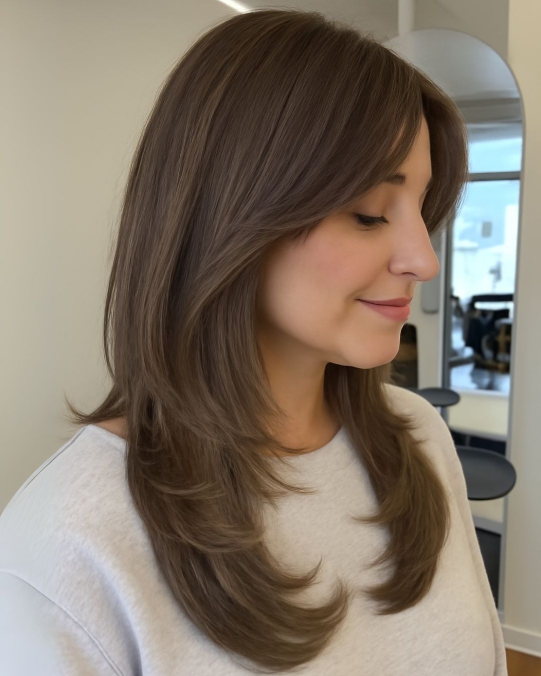 Collarbone Layers With Side-Swept Bangs — Long Winter Haircuts