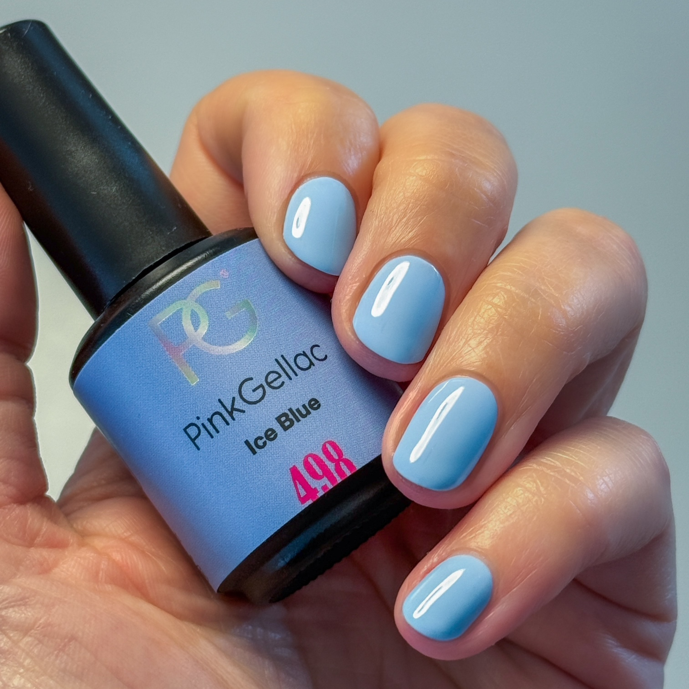 Crisp Glossy Light Blue — Icy Blue Nails