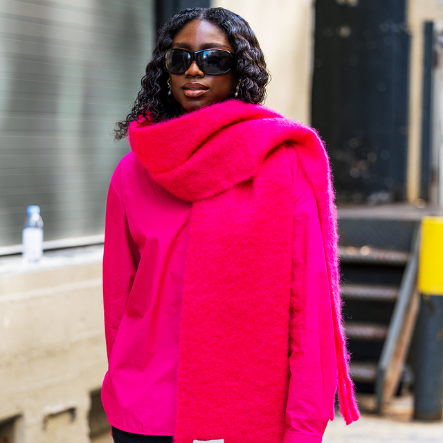 Bold Pink Scarf as the Statement Piece Bold Pink Scarf as the Statement Piece — Winter Outfits