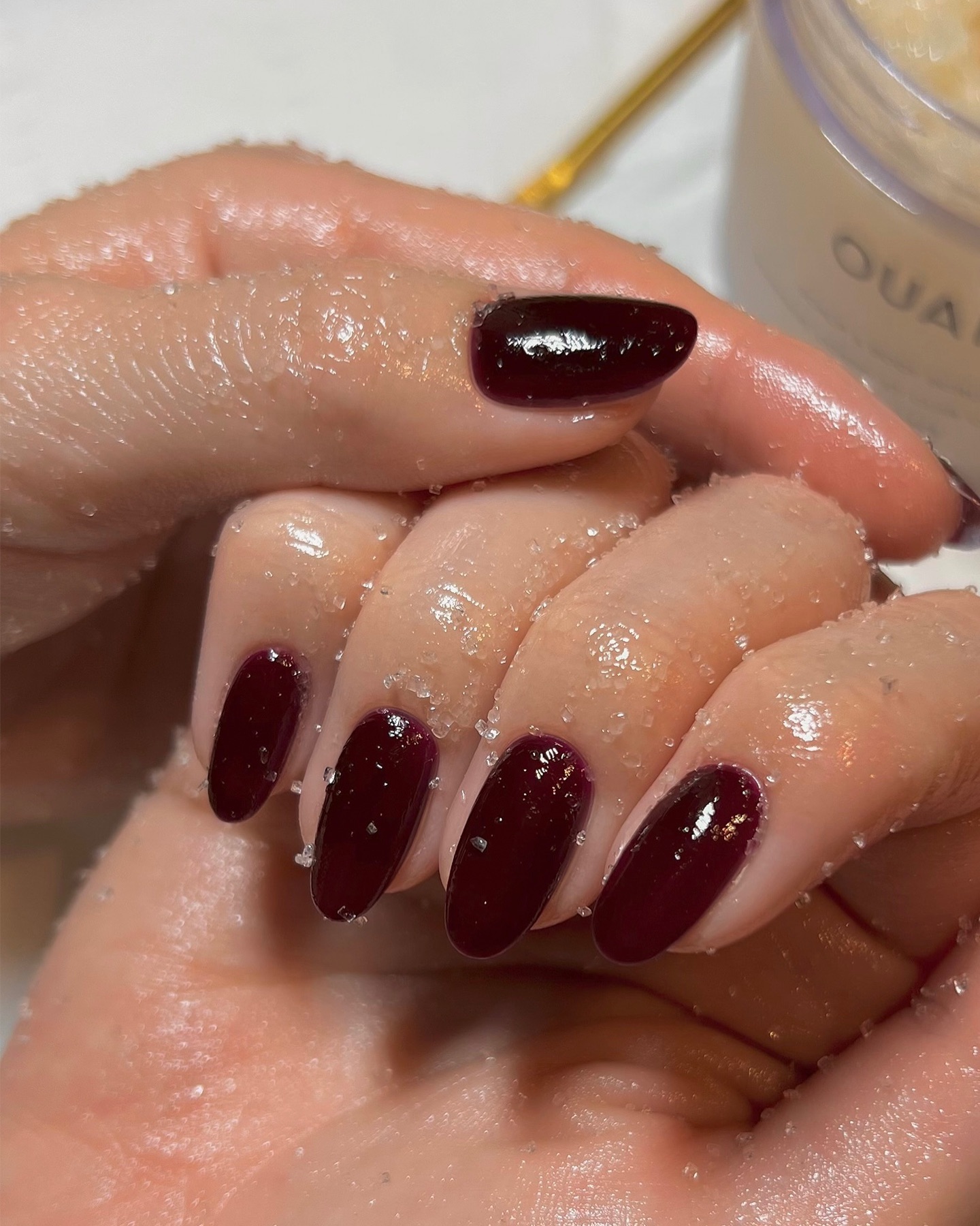 Stiletto with Silver Glitter French Outline Stiletto with Silver Glitter French Outline — Black Cherry Nails