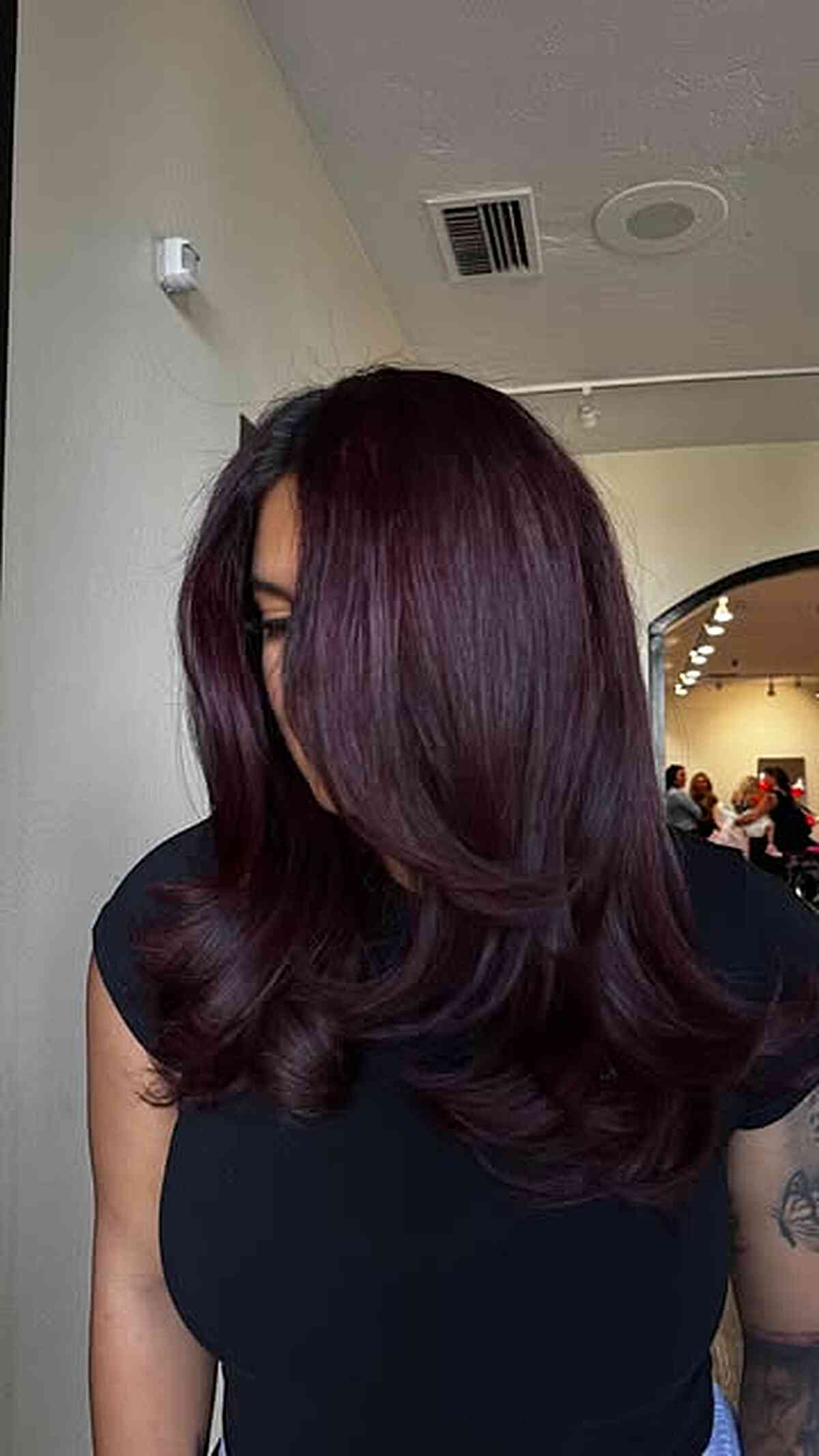 Deep Burgundy With Violet Undertones — Dark Winter Hair Colors