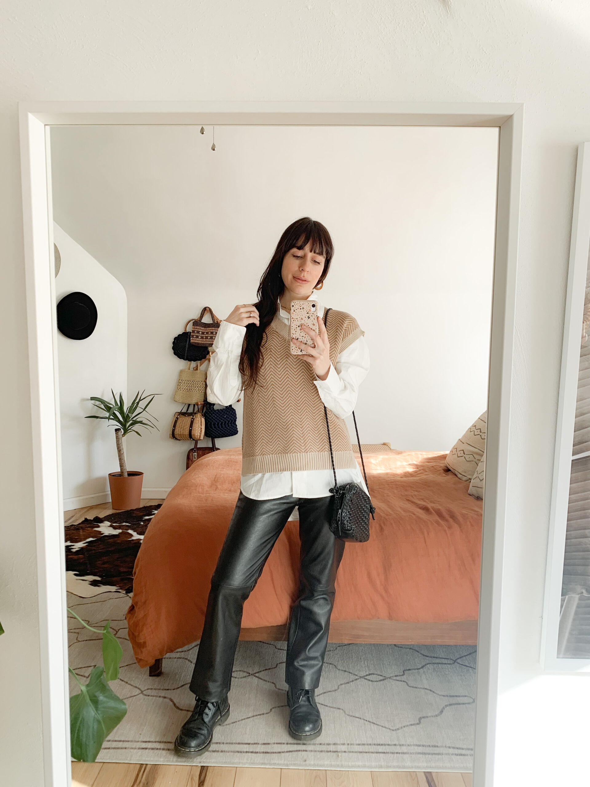Layered Sweater Vest Over Button-Down Shirt Layered Sweater Vest Over Button-Down Shirt — Early Winter Outfits