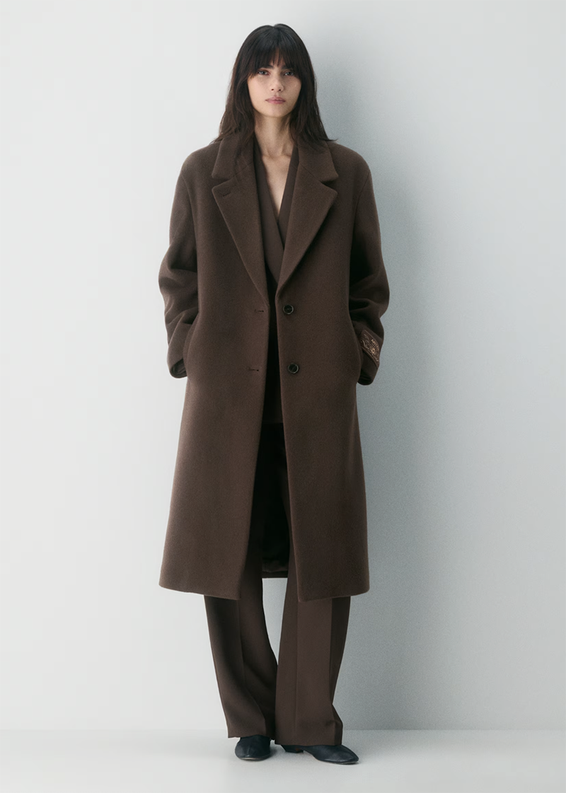 Monochromatic Brown Wool Coat for Sophisticated Winter Style — Europe Winter Outfits