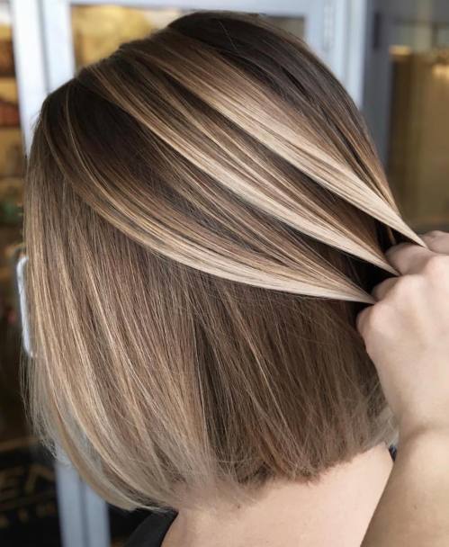 Sleek Bob With Blonde Balayage — Winter Hair Colors for Short Hair