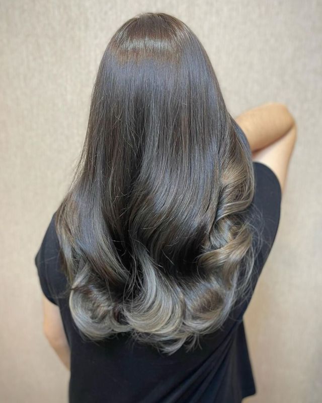Seamless Ash Brown and Ash Blonde Balayage Blend — Ash Brown Hair