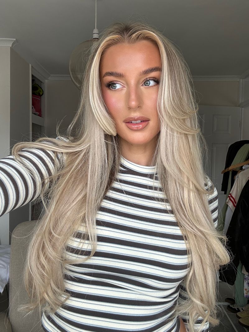 Bright Icy Blonde With Face Framing Bright Icy Blonde With Face Framing — Icy Blonde Hair