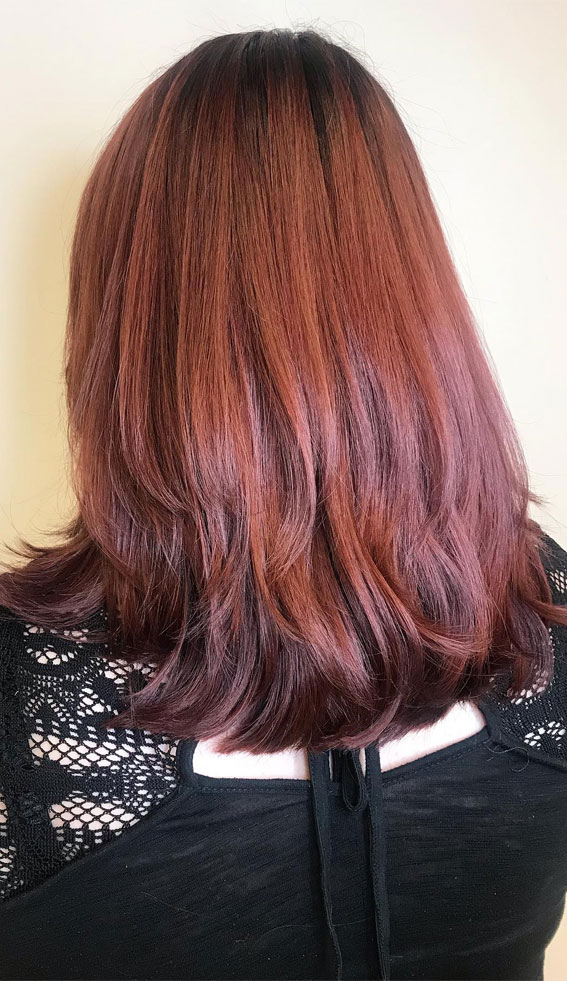 Warm Cherry Cola Shoulder Length — Cherry Cola Hair Color