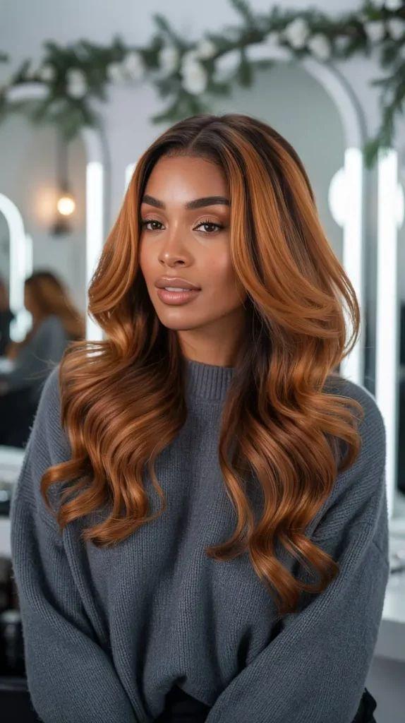 Vibrant Copper Hair With Loose Curls Vibrant Copper Hair With Loose Curls — Winter Layered Haircuts