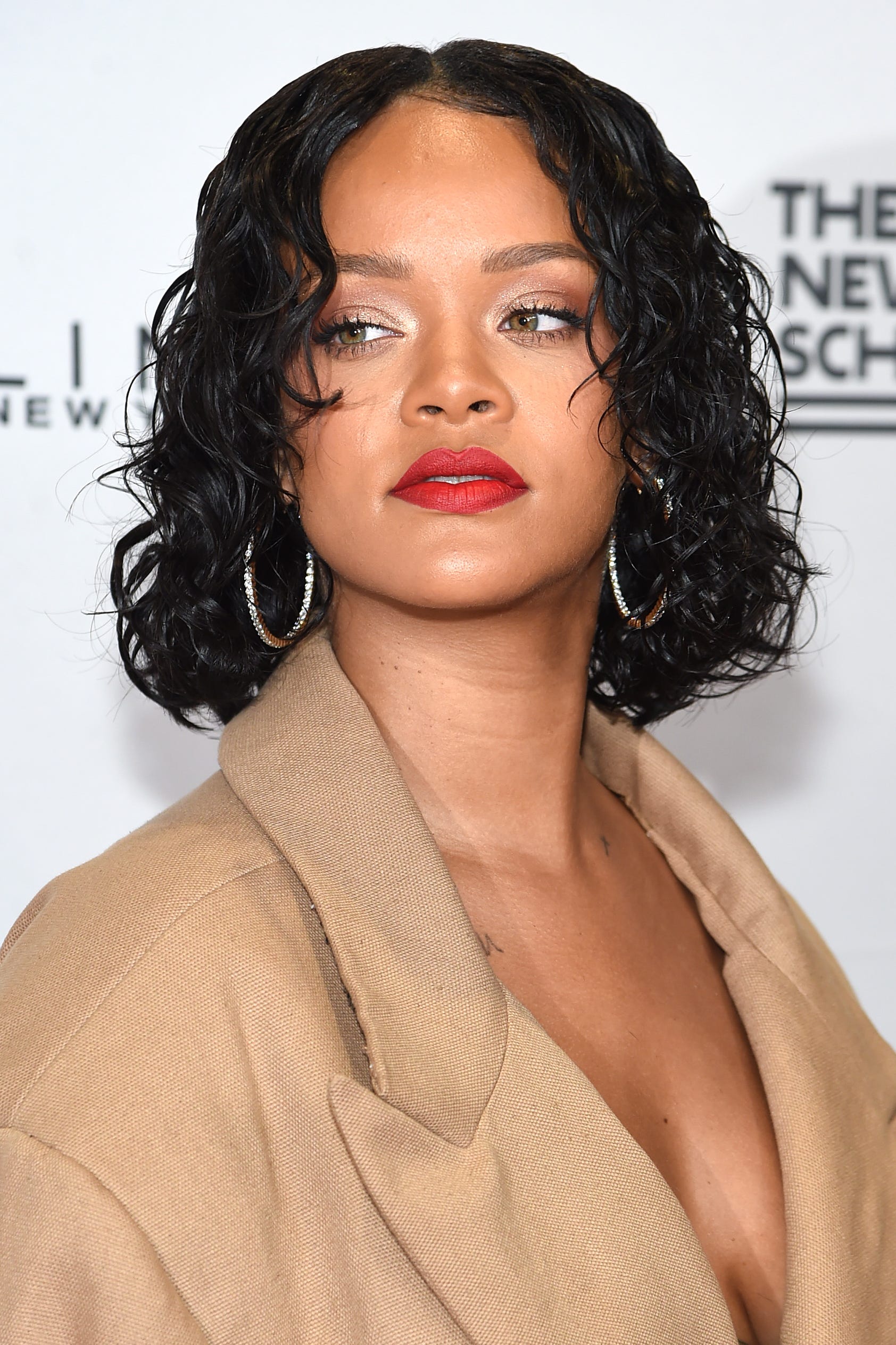 Defined Dark Brown Chin Bob — Winter Haircuts for Curly Hair