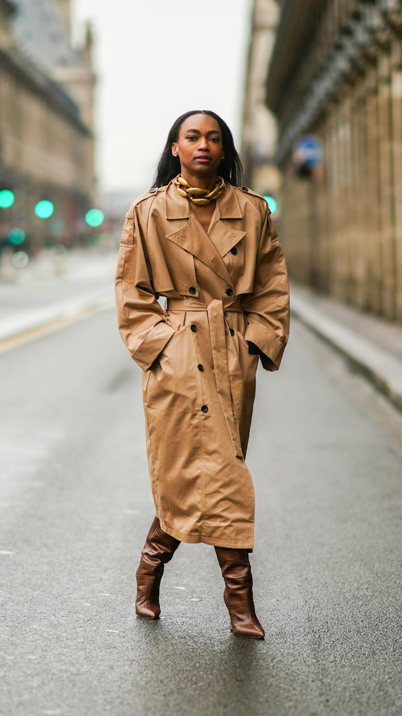 Fashion-Forward Camel Coat with Matching Wide-Leg Pants Fashion-Forward Camel Coat with Matching Wide-Leg Pants — Long Coat Outfits