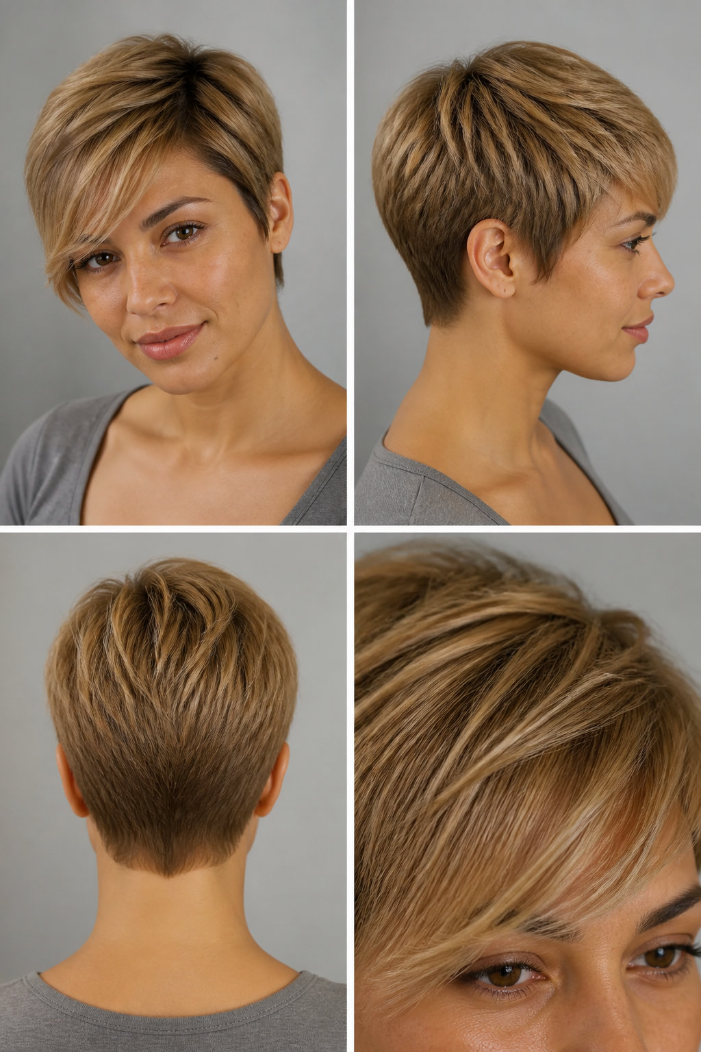 The Modern Pixie with Side-Swept Bangs The Modern Pixie with Side-Swept Bangs — trendy haircuts for women