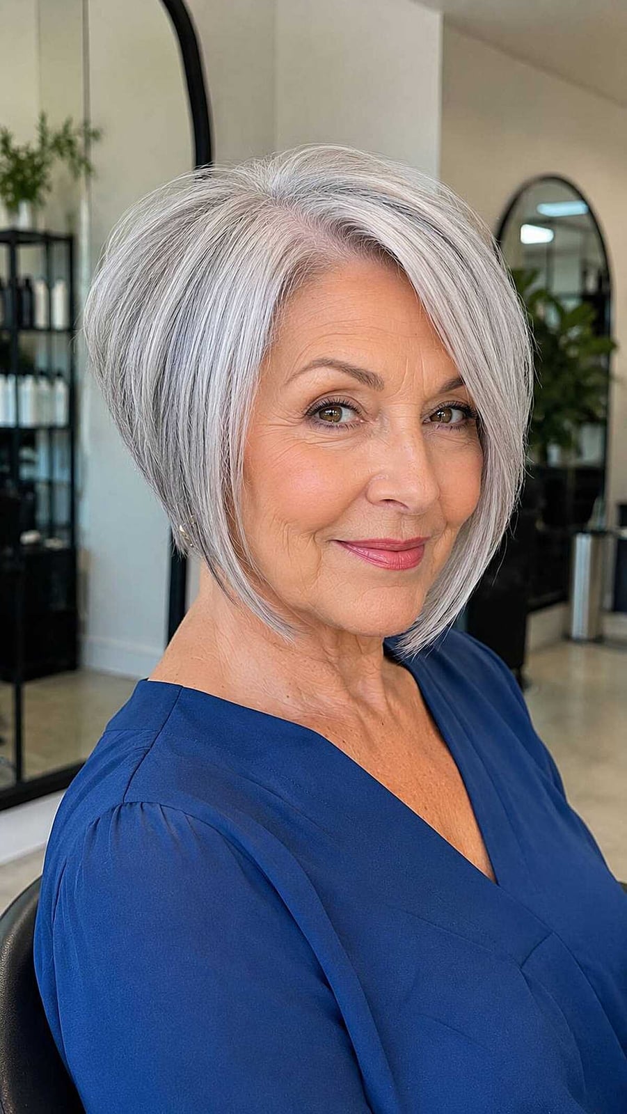 Voluminous Silver Gray Chin Length A-Line Bob Voluminous Silver Gray Chin Length A-Line Bob