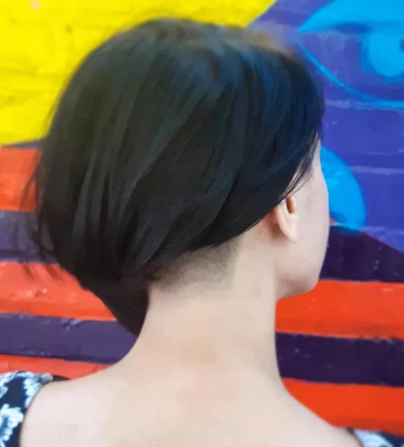 Black Inverted Bob With Undercut Black Inverted Bob With Undercut — A-Line Bob