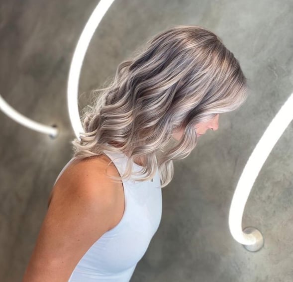 Collarbone Ash Blonde Balayage With Waves