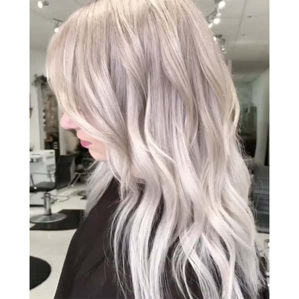 Mid-Back Platinum Ash Blonde With Wispy Bangs