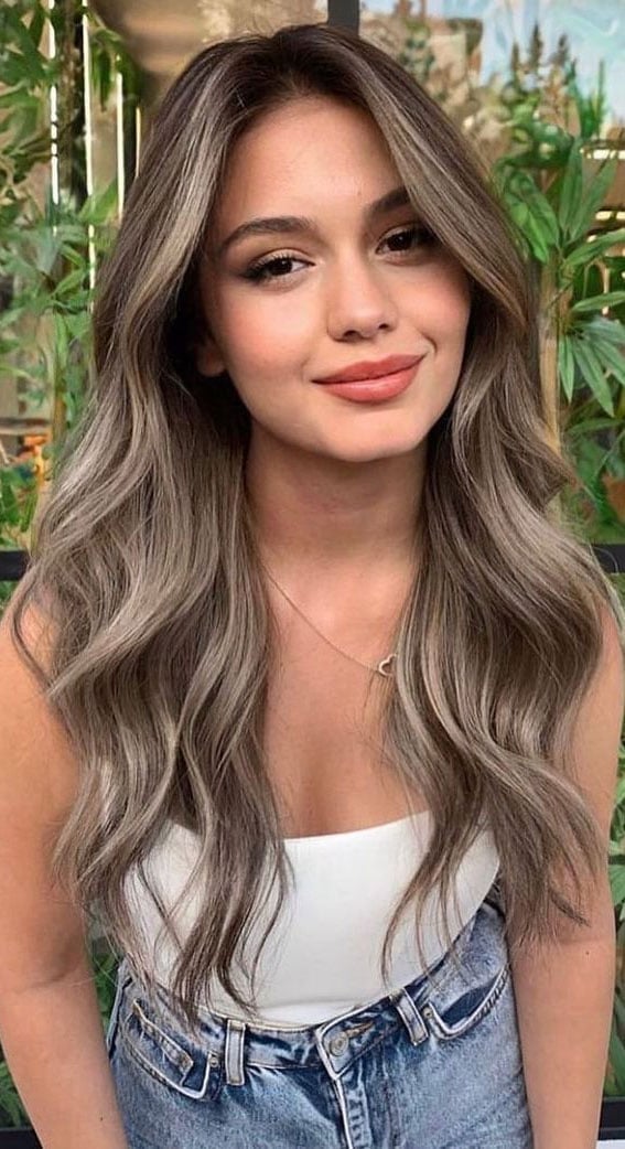 Shoulder Length Ash Blonde With Ash Brown Highlights