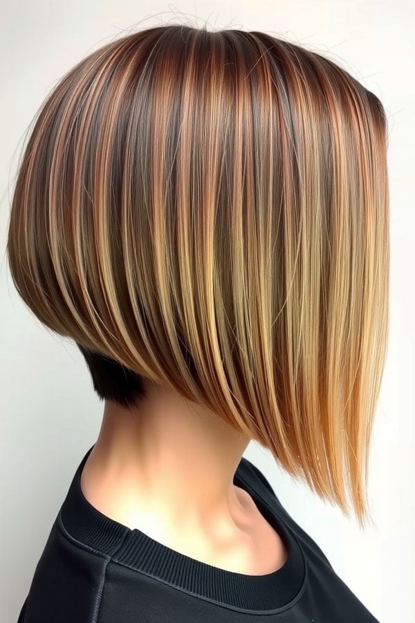 Collarbone Angled Bob With Blonde Balayage, Straight — Asymmetrical Bob