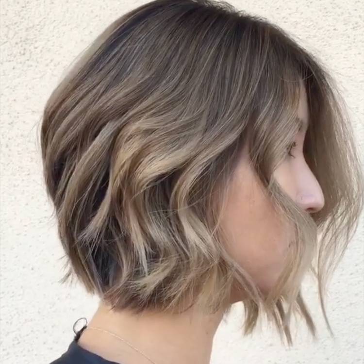 Chin Length Bob With Curtain Bangs — Asymmetrical Bob
