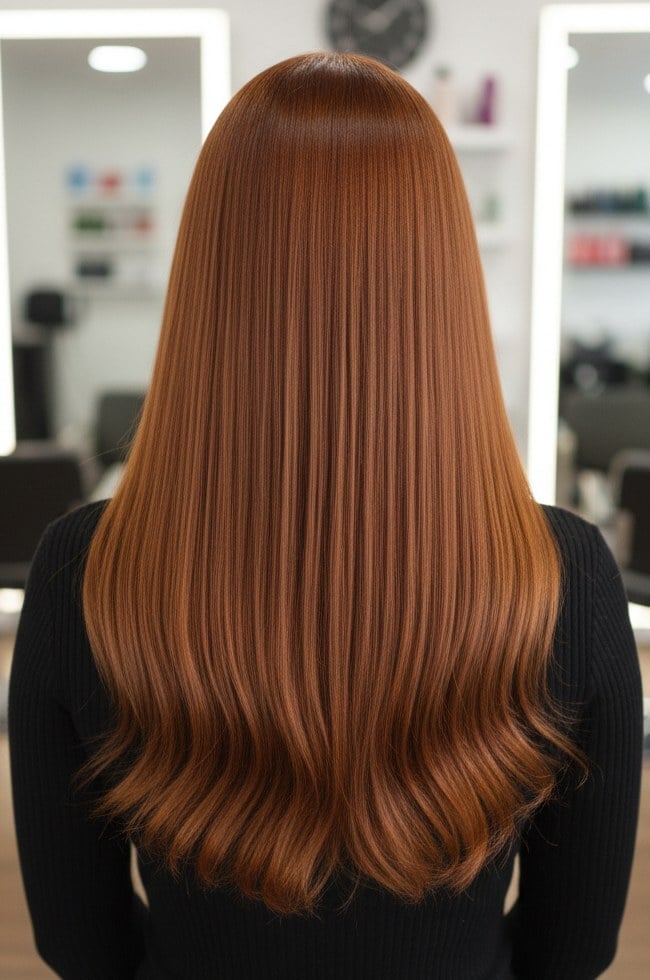 Solid Copper Auburn Sleek Straight — Auburn Hair