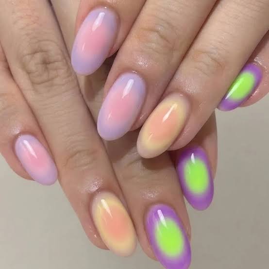 Purple Pink Aura Short Almond Nails Purple Pink Aura Short Almond Nails — Aura Nails