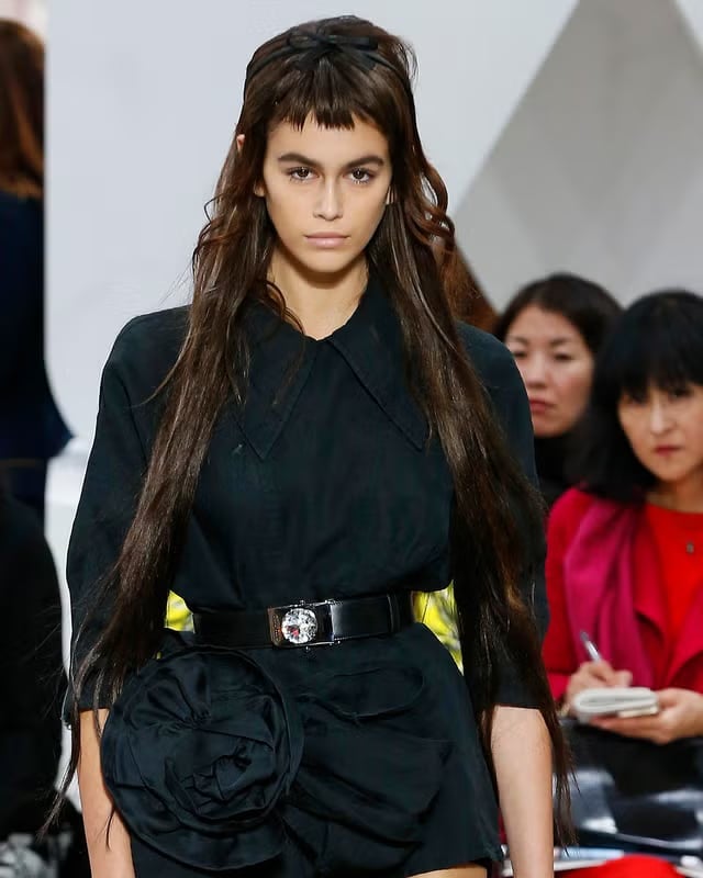 Long Layered Hair With Micro Baby Bangs