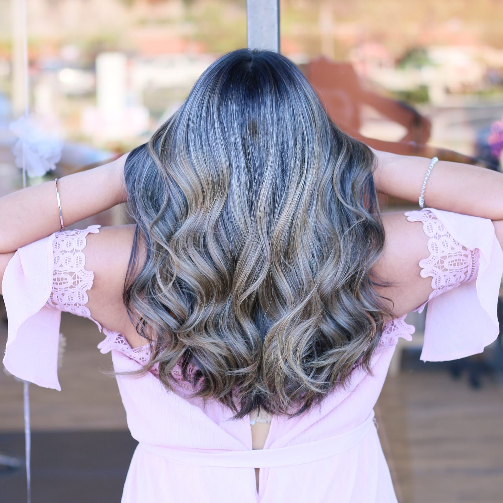Mid-Back Dark Brown With Ash Blonde Babylights Mid-Back Dark Brown With Ash Blonde Babylights