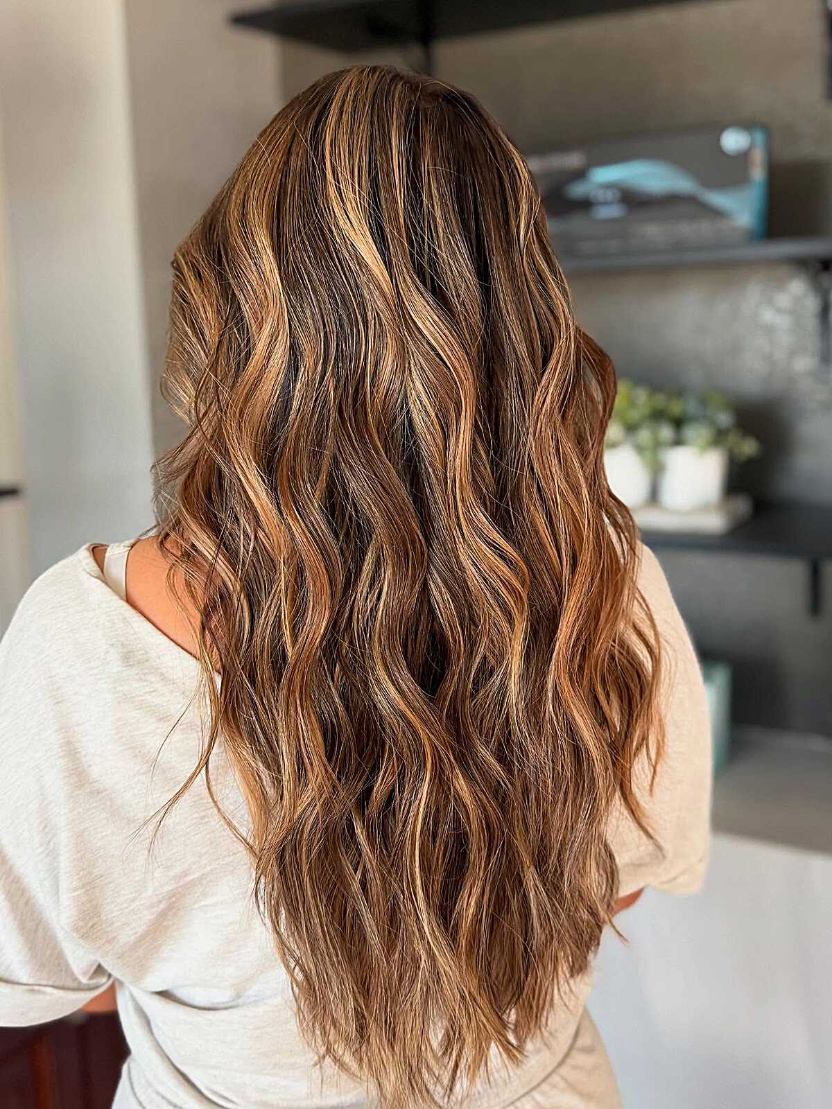 Medium Brown With Caramel Blonde Balayage Medium Brown With Caramel Blonde Balayage