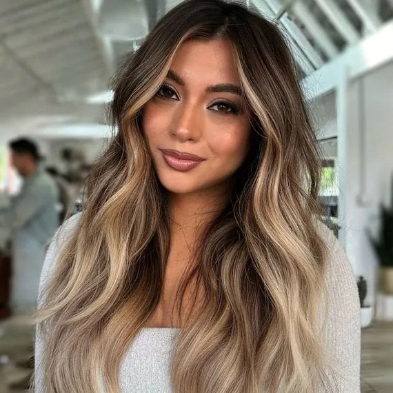 Dark Brown To Blonde High Contrast Balayage Dark Brown To Blonde High Contrast Balayage
