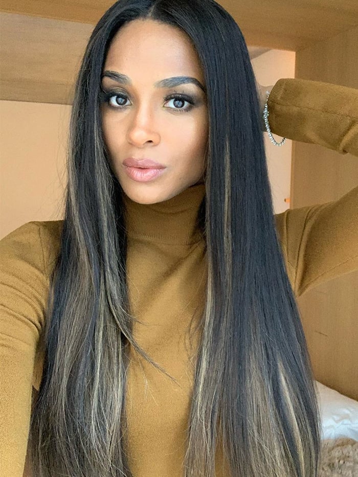 Brunette With Blonde Balayage And Side Part Brunette With Blonde Balayage And Side Part — Balayage on Long Hair