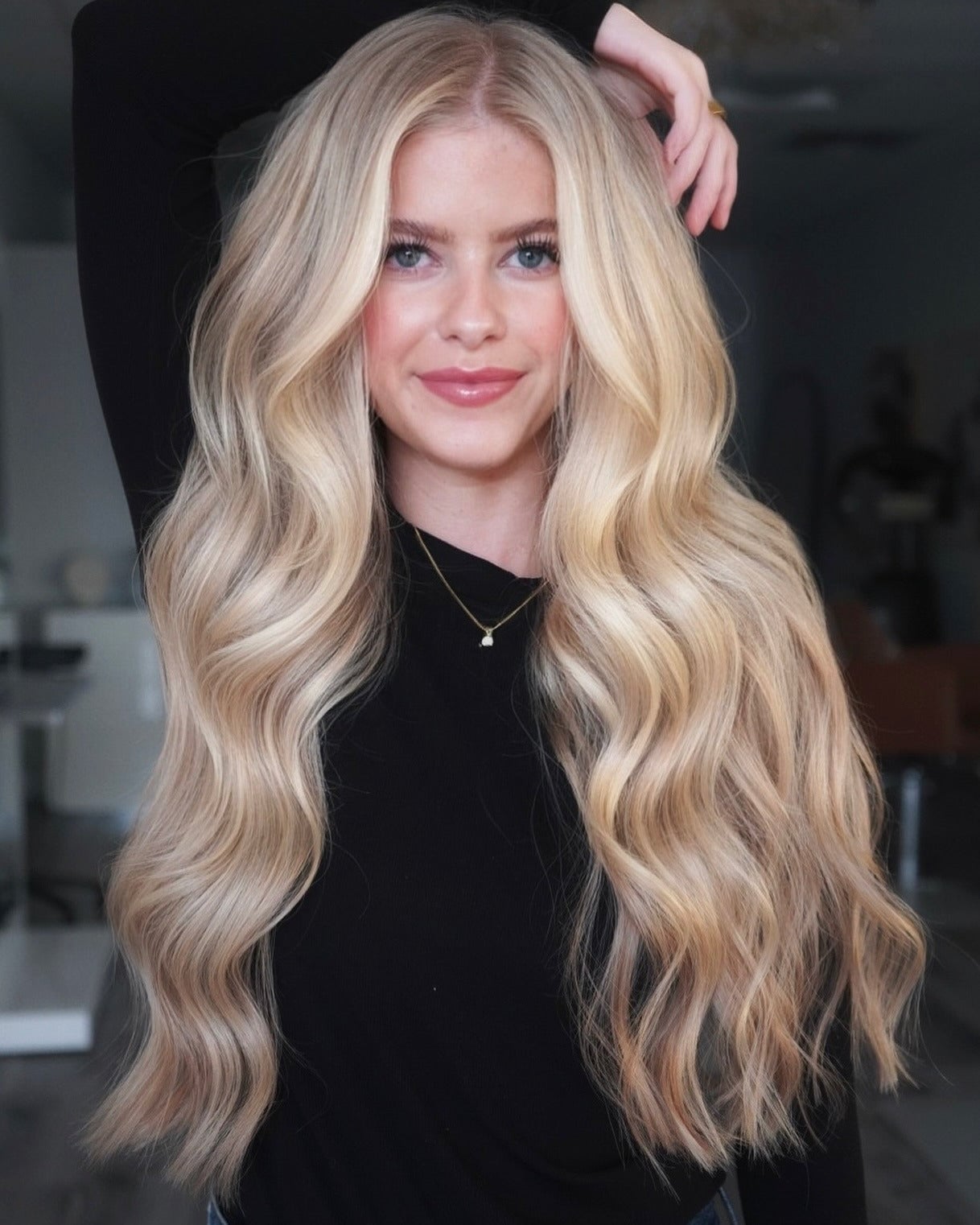 Honey Brown Balayage With Natural Waves Honey Brown Balayage With Natural Waves — Balayage on Long Hair