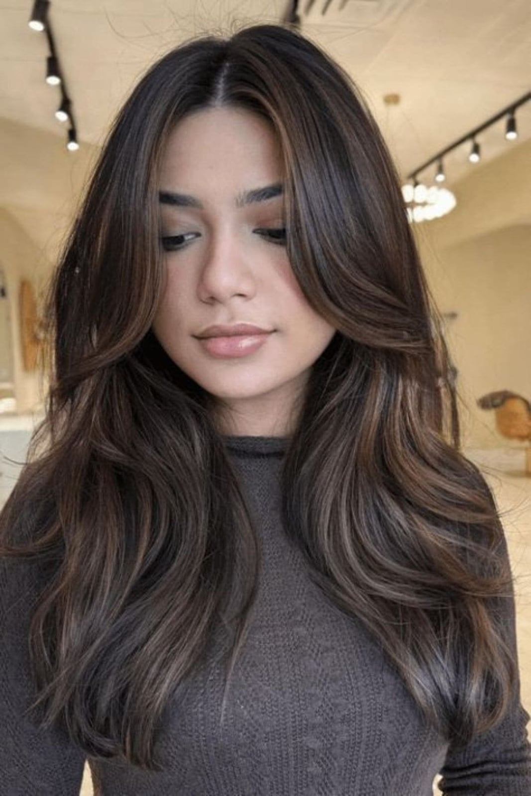Dark Brown With Subtle Blonde Balayage Dark Brown With Subtle Blonde Balayage — Balayage on Long Hair