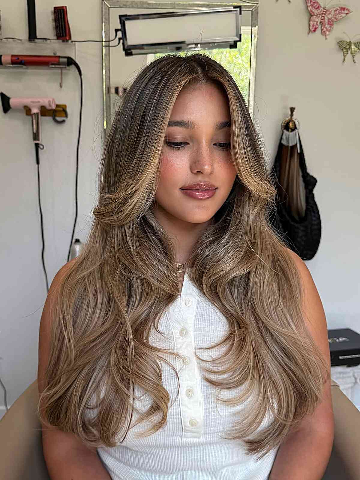 Warm Blonde Balayage With Soft Waves Warm Blonde Balayage With Soft Waves — Balayage on Long Hair