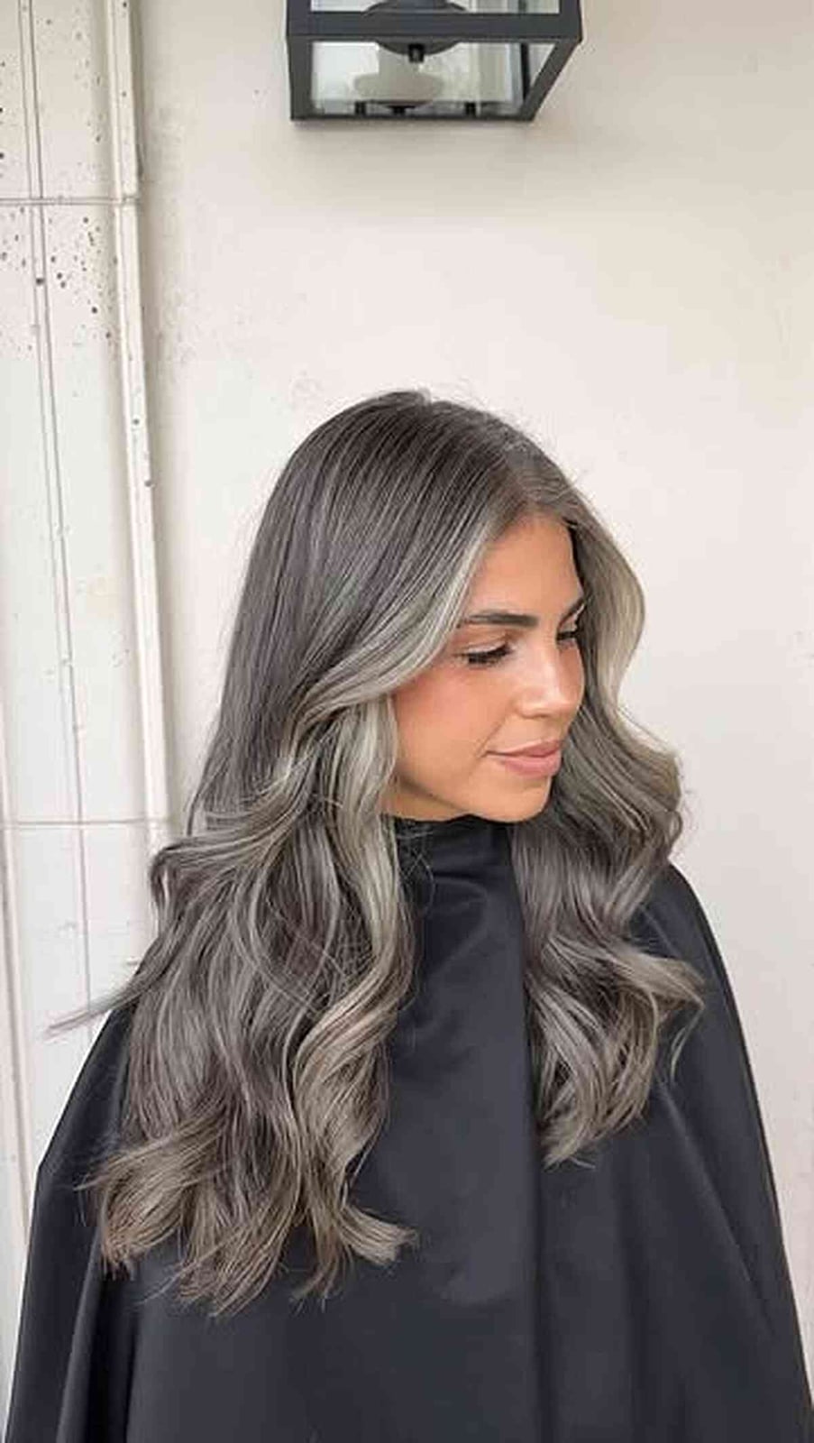 Gray Base With Subtle Blonde Balayage Gray Base With Subtle Blonde Balayage — Balayage on Long Hair